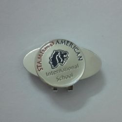Metal engraved golf cap clips with ball marker