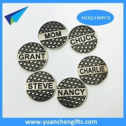 Metal engraved ball marker with different name