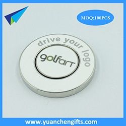 Magnetic golf ball markers with club logo
