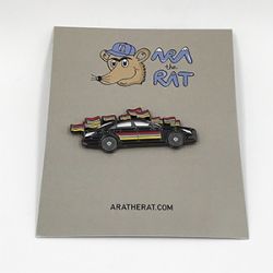 Car shape lapel pin with paper card