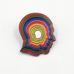 Unique custom hard enamel head pins with rainbow colors