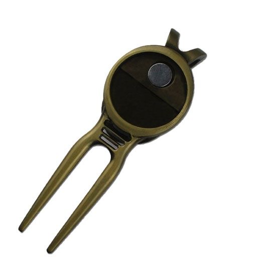 Unique design magnetic golf divot tool with belt clip