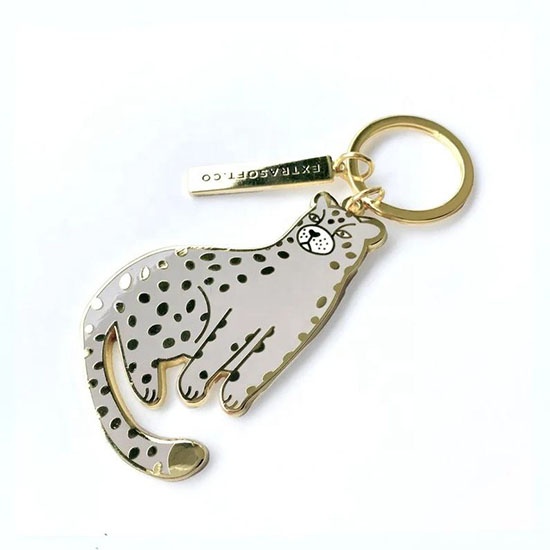Custom Metal Animal Simple Hard Enamel Gold Keychain