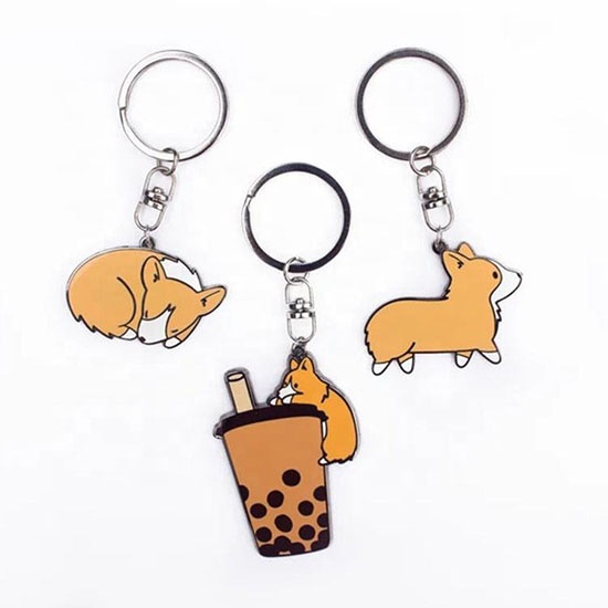 Custom Metal Animal Simple Hard Enamel Gold Keychain