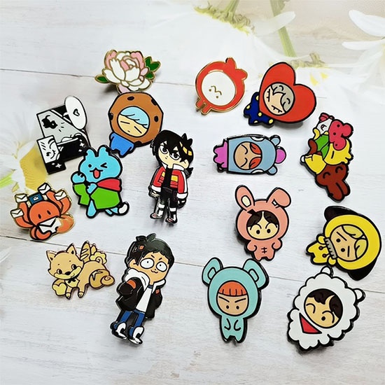 Wholesale Custom Metal Logo Anime Lapel Pins Hard Enamel Pin Design for Caps Polished Casted Plated & Painted Model and Coin