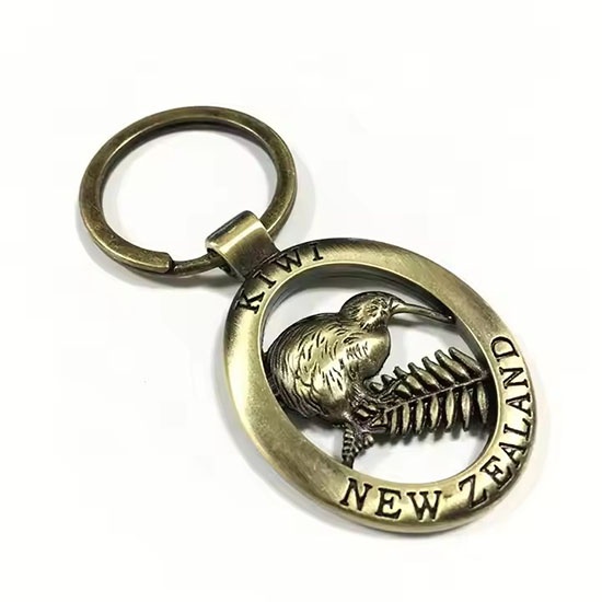 Wholesale Custom Rotate Metal Embossed Keychain Custom Metal 3d Hollow Woodpecker Shape Keychain Gift