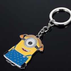 Promotional Small Yellow People metal keychains with enameled quality