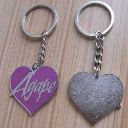 Custom heart shaped metal keychains with cheap price
