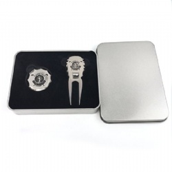2025 New Arrival Custom Golf Divot Tool and Ball Marker Tin Box Gifts Set