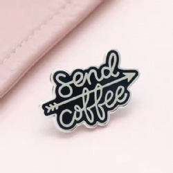 2025 New Fashion Hard Enamel Letters Shaped Silver Metal Lapel Pins