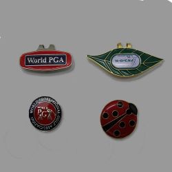 Custom shaped golf metal cap clips with magnetic ball markers wholesale