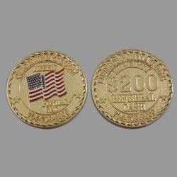 US flag metal coins with gold finish