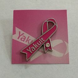 Pink awareness breast cancer pins with cardboard package