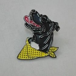 Dog design soft enamel pins with black nickel plated