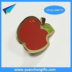 Apple Shape gold lapel pin