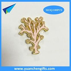 Gold enamel tree lapel pin