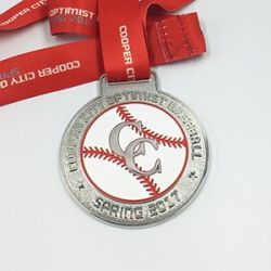 Sports medals with custom ribbon