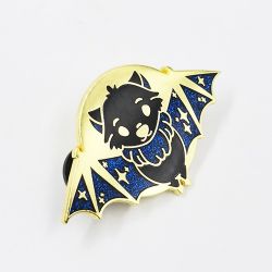 custom metal pin badge with glitter