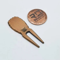 Factory Cheap Custom With Your logo Divot Tool Antique Copper Wholesale Customize Handmade Blank Golf Divot Repair Tool