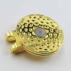 Gold golf  hat clip and ball marker