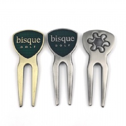 Pitch Fork Golf Anti Brass Golf Divot Repair Tool with Ball Marker